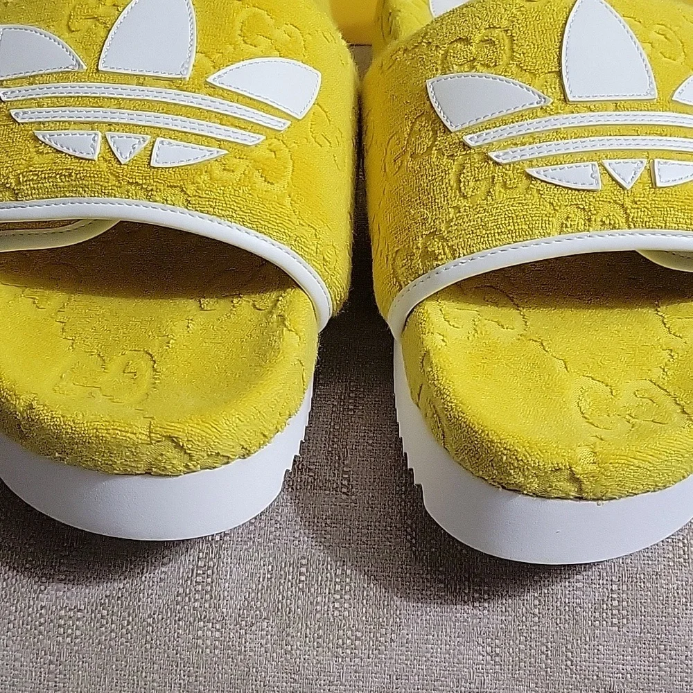 GUCCI ADIDAS COLAB PLATFROM SLIDES SHOES